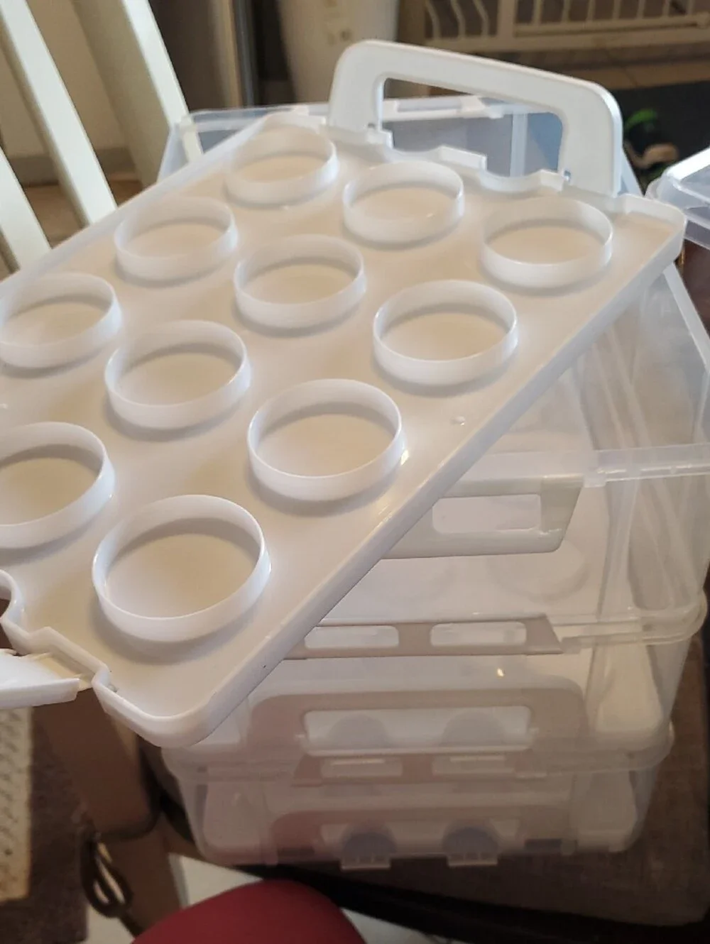 Cupcake/ Muffin Carrier. Holds 12 Per Container. 3 Layers All Stack Together